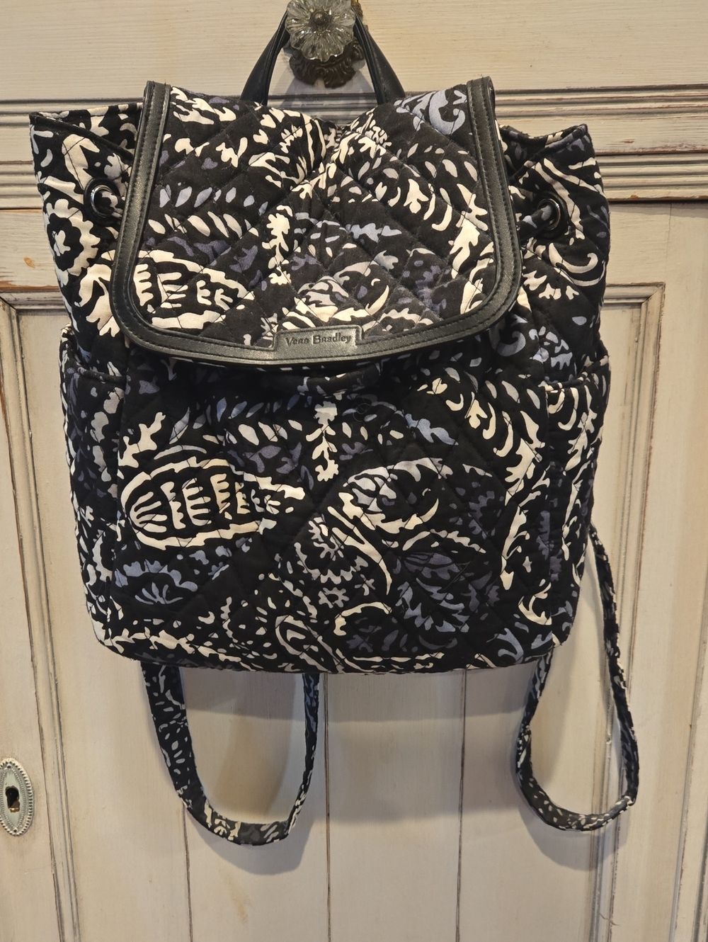 Vera Bradley Paisley Noir Quilted Mini Backpack